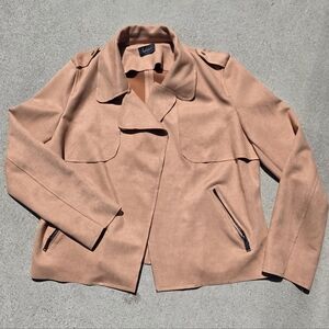 Suede-Effect Taupe Women’s Jacket